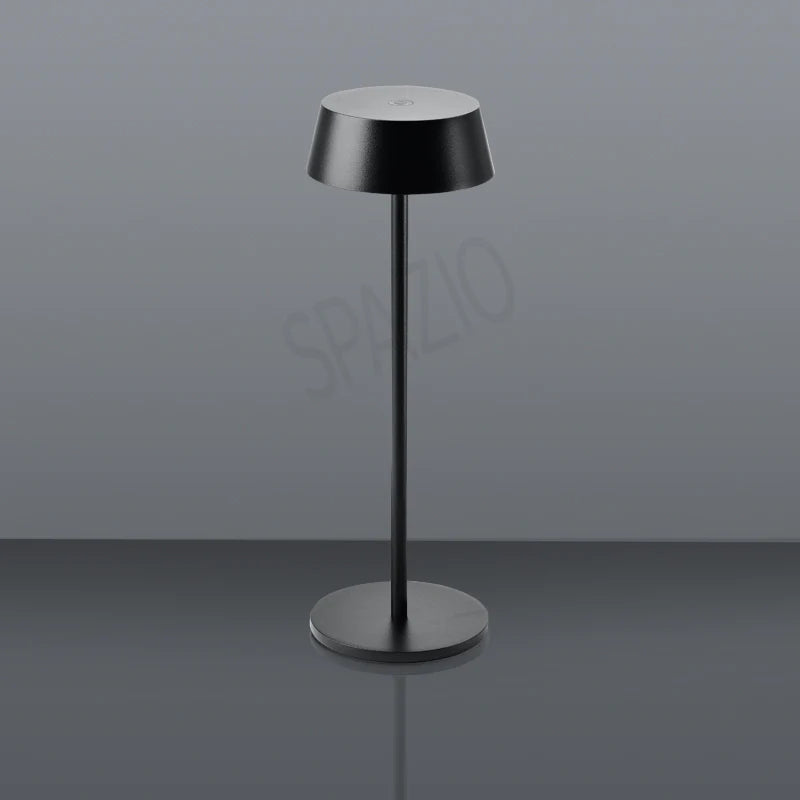 SPAZIO Lola Pro Rechargeable Cordless Table Lamp – shown in black on a grey background