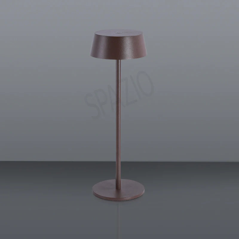 SPAZIO Lola Pro Rechargeable Cordless Table Lamp – shown in brown on a grey background