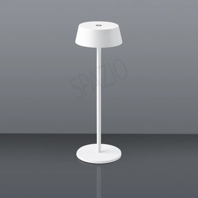 SPAZIO Lola Pro Rechargeable Cordless Table Lamp – shown in white on a grey background