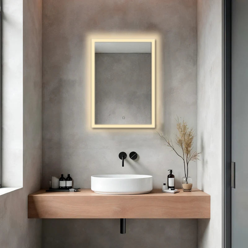 SPAZIO Orta Front-Lit LED Mirror – Demister, Dimmable, 3000K, IP44, 500×700/600×800mm