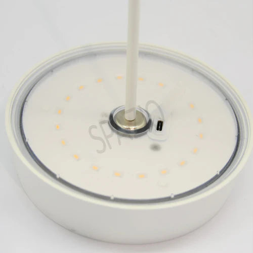 SPAZIO Slender Rechargeable Table Lamp – underside of the head showing the LED ring