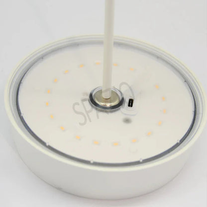 SPAZIO Slender Rechargeable Table Lamp – underside of the head showing the LED ring