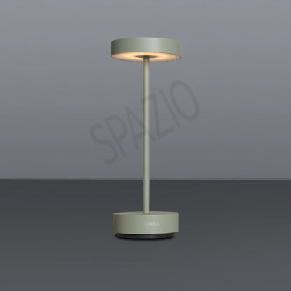 SPAZIO Standy Mini Rechargeable Desk Lamp – shown in a pale finish on a grey background