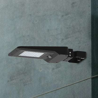 SPAZIO Sunstreet Solar LED Street Light – mounted on a concrete wall