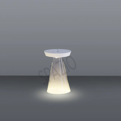SPAZIO Torus Glass Rechargeable Desk Lamp – 2.5W, Dimmable, Glass Diffuser, White, H190mm