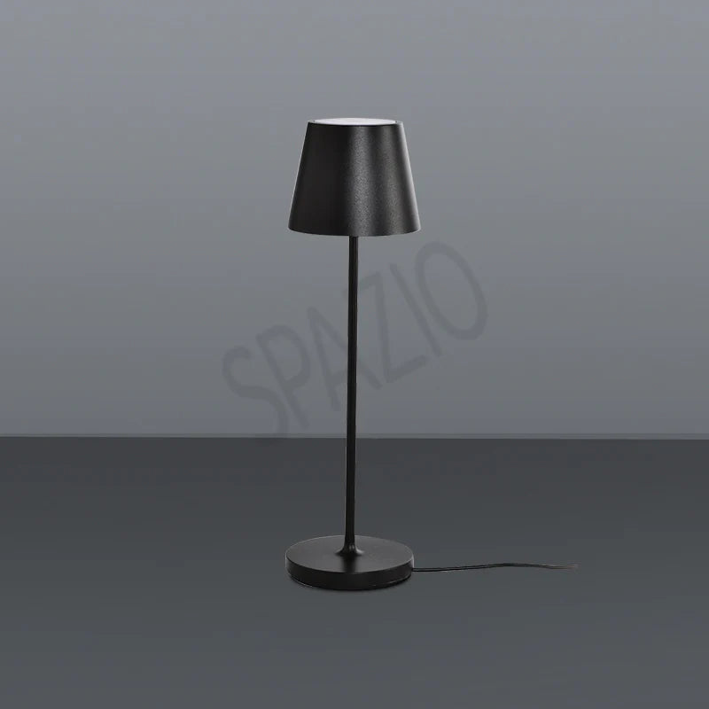 SPAZIO Trevi Rechargeable Table Lamp – shown in black on a grey background
