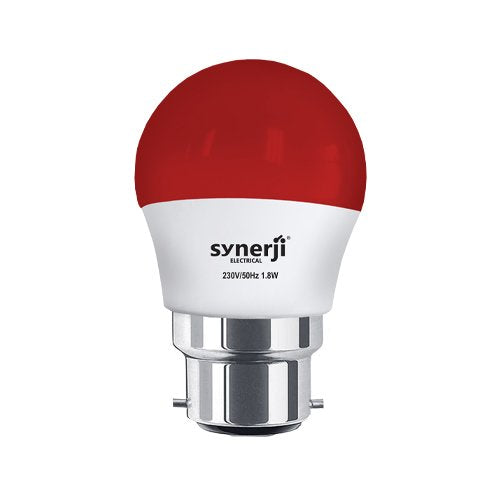 Synerji 1.8W LED Golf Ball Lamp – Red, BC cap