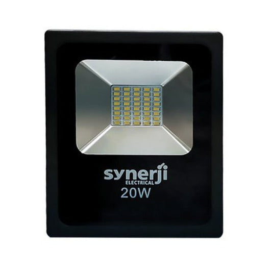 Synerji 12V Slim LED Floodlight – 10W/20W, 6000K, IP65, Black