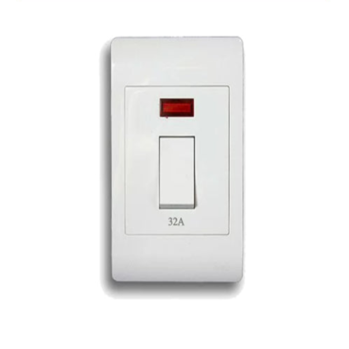 Synerji 2-Pole Isolator Switch – 4×2 32A or 4×4 45A, White