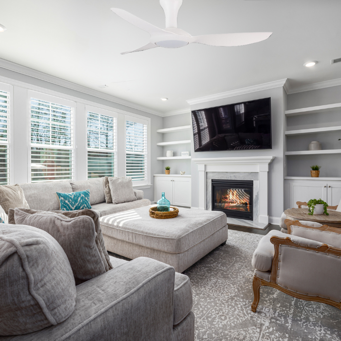 Synerji 3-Blade Ceiling Fan with LED Light – White, 6 Speeds, Remote Control