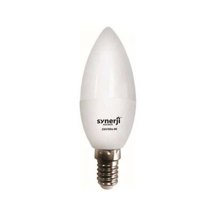 Synerji 4.2W LED Candle Bulb – E14 cap, white bulb