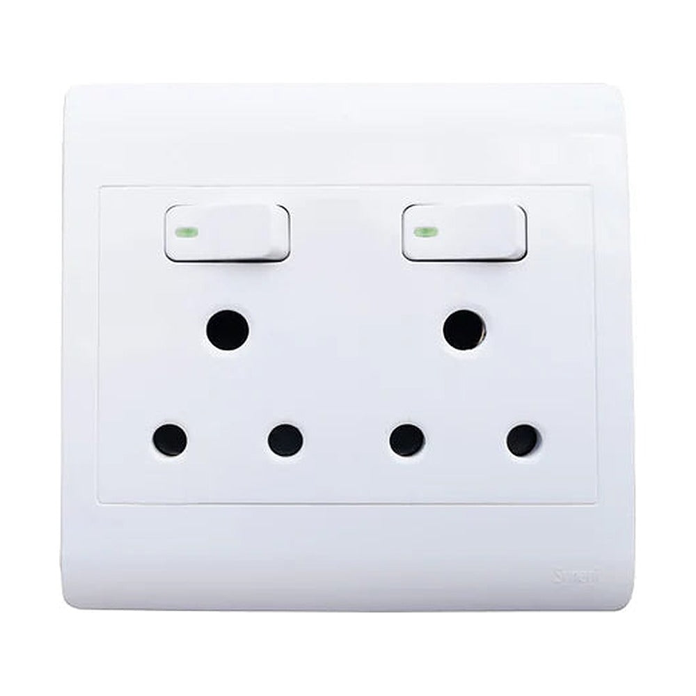 Synerji 4×4 RSA Plug Socket – Double socket, front view