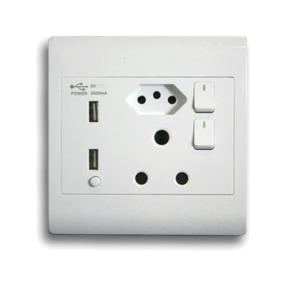 Synerji 4×4 Socket with 2 USB-C Ports – SA and Slimline Sockets, White