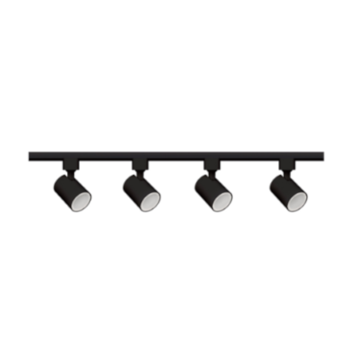 Synerji 4-Light Aluminium Track Spotlight – Black version