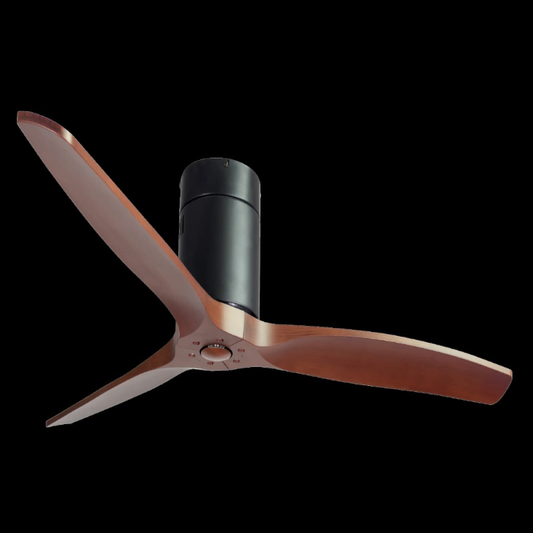 Synerji 52-Inch 3-Blade Ceiling Fan – fan with dark wood-look blades against a black background