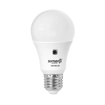 Synerji A60 LED GLS Globe with Day/Night Sensor – 9W, Non-Dimmable