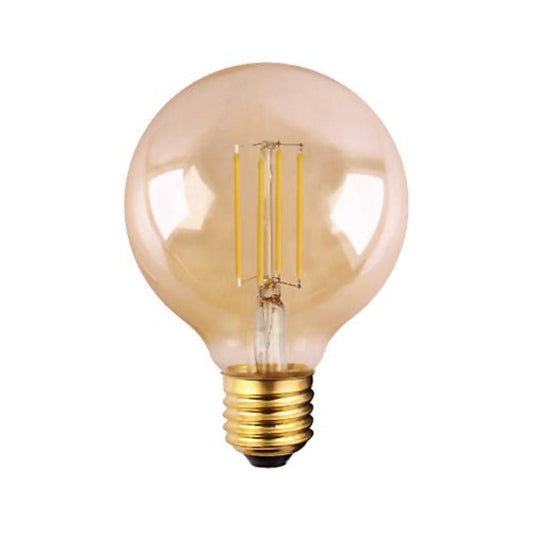 Synerji LED filament globe lamp – amber glass, E27