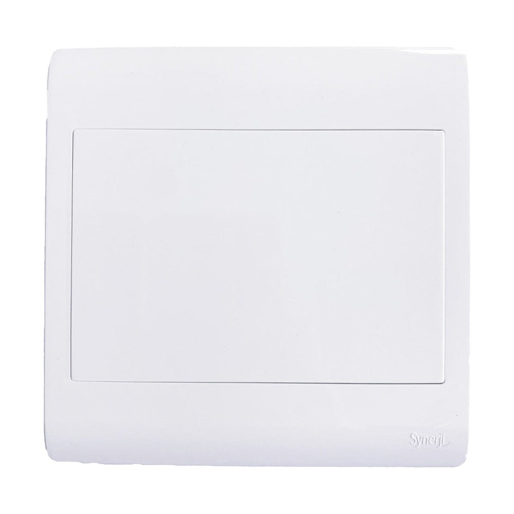 Synerji Blank Cover Plate – white cover plate, front view