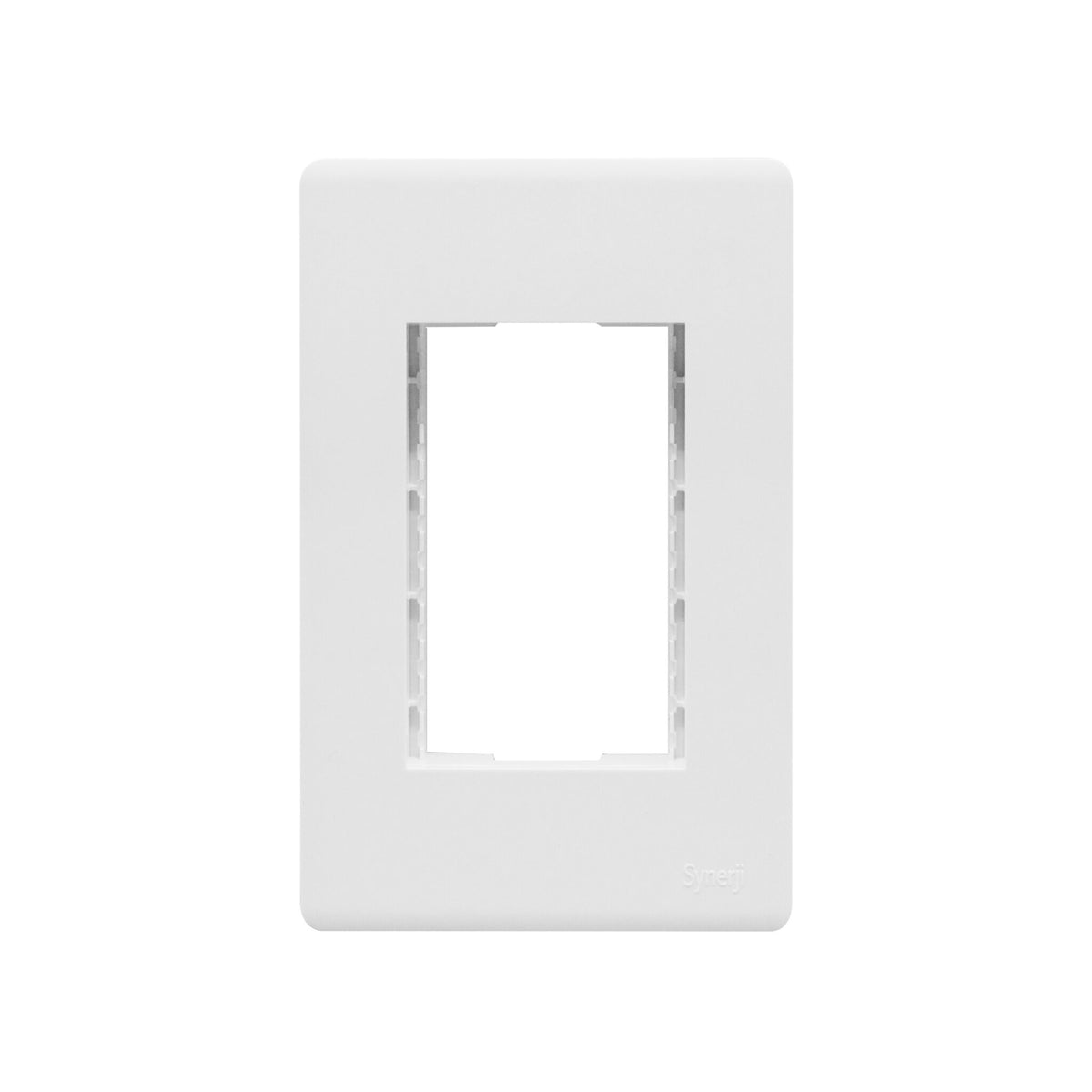 Synerji DECO 4×2 Grid Plate Yoke – 3 Single/2 Double/1 Full Module, 4 Finishes