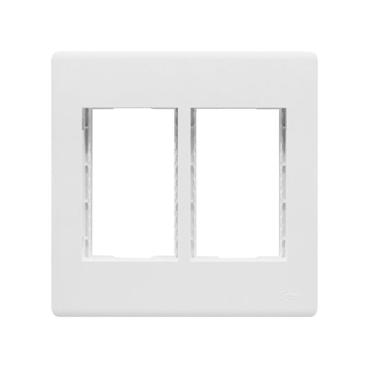 Synerji DECO 4×4 Grid Plate Yoke – 6 Single/4 Double/2 Full Modules, 4 Finishes