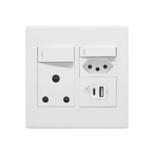Synerji DECO 4×4 RSA and 3-pin socket with USB charging ports