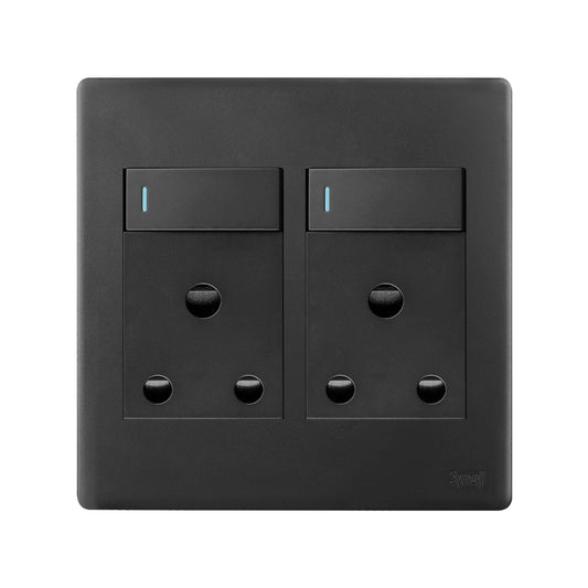 Synerji DECO 4×4 RSA Double Socket – Grey, White, Matt Black, Matt Grey