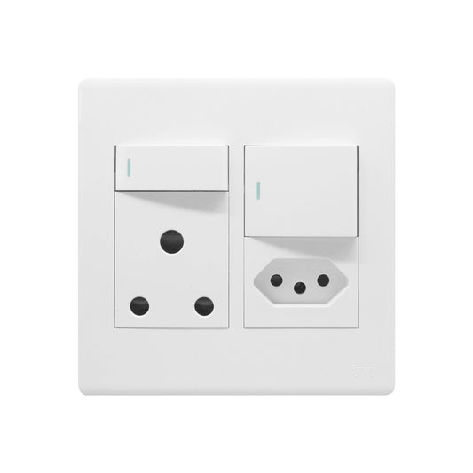 Synerji DECO 4×4 RSA Single + 3-Pin Euro Socket – 4 Finish Options
