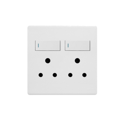 Synerji DECO 4×4 RSA Socket – Complete Unit, Single or Double, White/Black