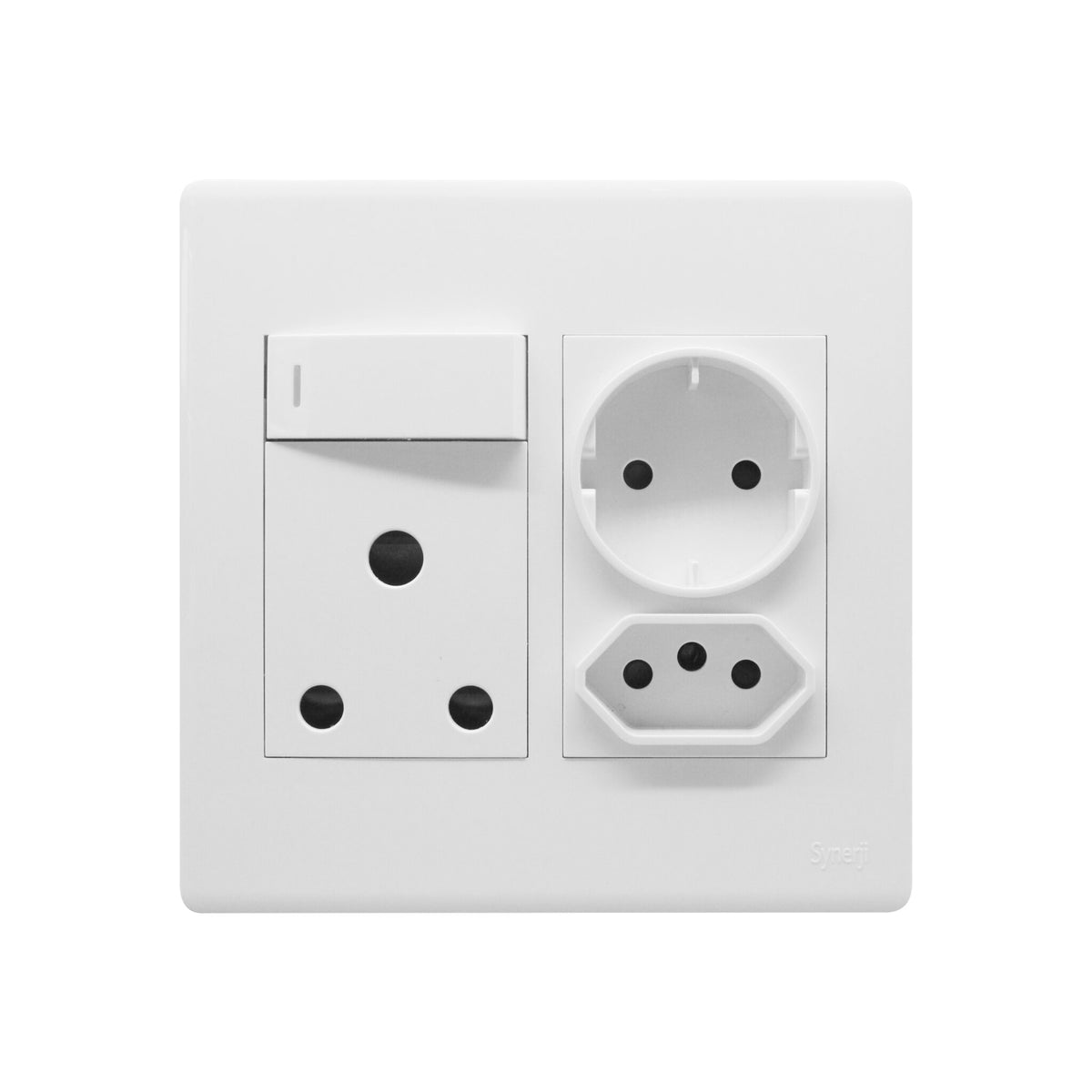 Synerji DECO 4×4 Single + Euro + Schuko Socket – Grey, White, Matt Black, Matt Grey