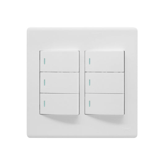 Synerji DECO 6-Lever 1-Way Light Switch – 4 Finish Options