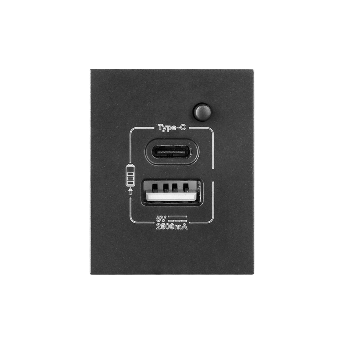 Synerji DECO USB Charging Module – dark module with Type-C and USB-A ports