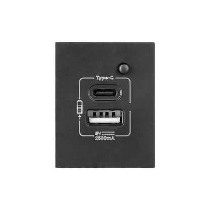 Synerji DECO USB Charging Module – dark module with Type-C and USB-A ports