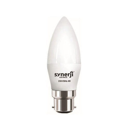 Synerji Dimmable LED Candle Bulb – BC cap, white bulb