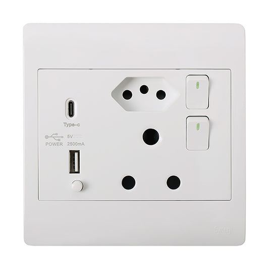Eco 4×4 Socket with USB Fast Charge – White – Synerji