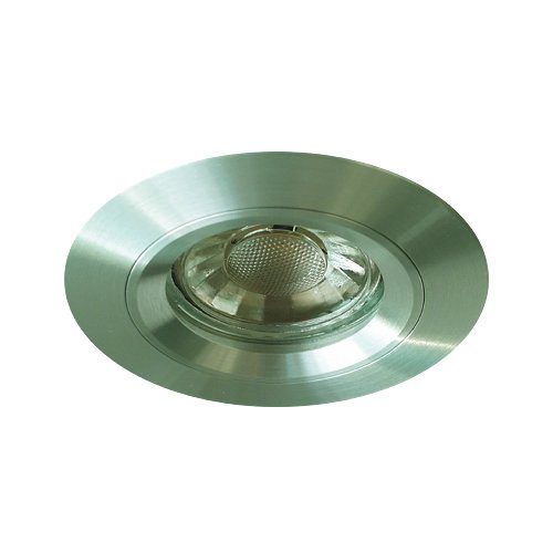 Synerji Fixed Recessed Downlight – Aluminium, 60mm Cut-Out, Brushed Alu/White