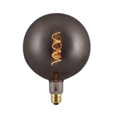Synerji G200 Deco Filament LED Globe – Smokey glass with spiral filament