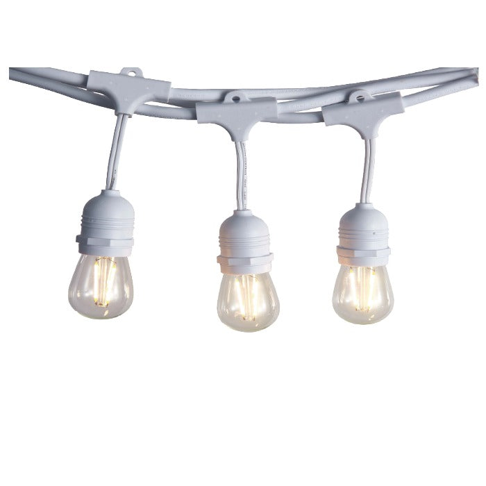 Synerji Hanging Party Festoon Lead – 10m, 10 Sockets, IP44, Black/White – White