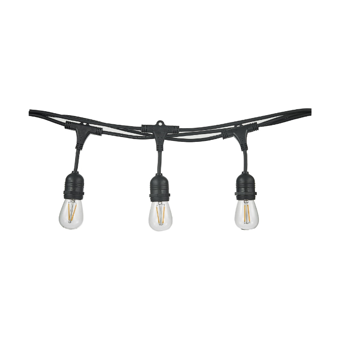 Synerji Hanging Party Festoon Lead – black lead with lampholders and bulbs