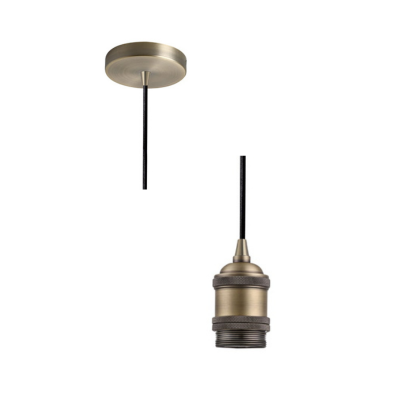 Synerji Indoor Aluminium Pendant Light – ceiling cup and lampholder shown side by side