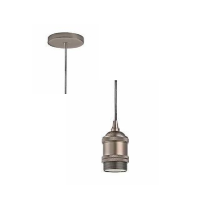 Synerji Indoor Aluminium Pendant Light – ceiling cup and lampholder shown side by side