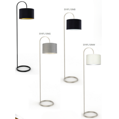 Synerji Indoor Fabric Floor Lamp – IP20, Black, Grey or White Options