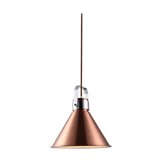 Synerji Indoor Metal Pendant Light – metal cone shade, unlit