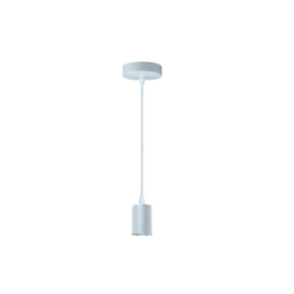 Synerji Iron Pendant Light – white pendant set, unlit