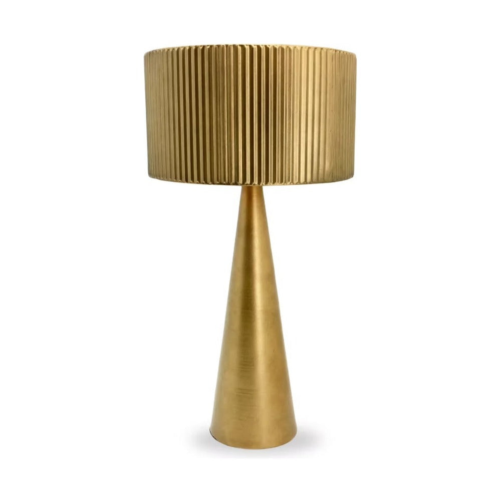 Linear Fluted Metal Table Lamp – Gold, 570mm High, Ø300mm