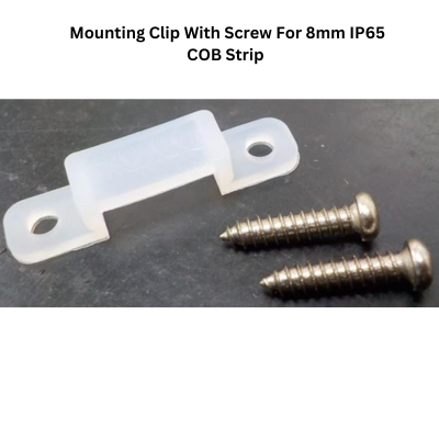 Synerji Mounting Clip with Screw for 8mm IP65 COB LED Strip Light – White