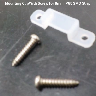 Synerji Mounting Clip with Screw for 8mm IP65 SMD LED Strip Light – Transparent