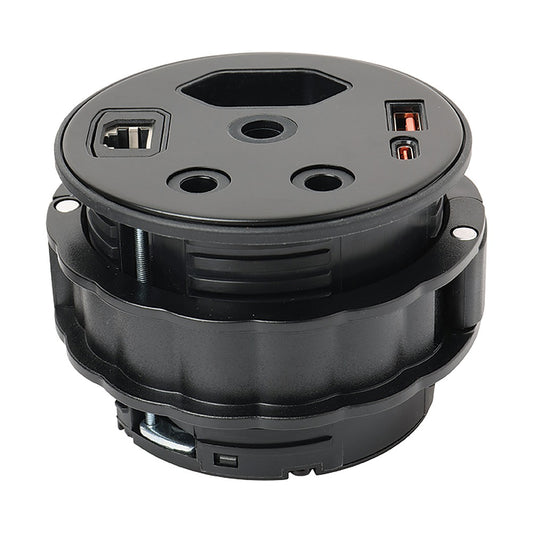 Pop-Up Desktop Power Outlet – Black – Synerji