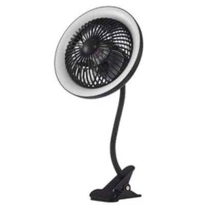Synerji Rechargeable Clip Fan with LED Light – 5W, 4000mAh, Black/White