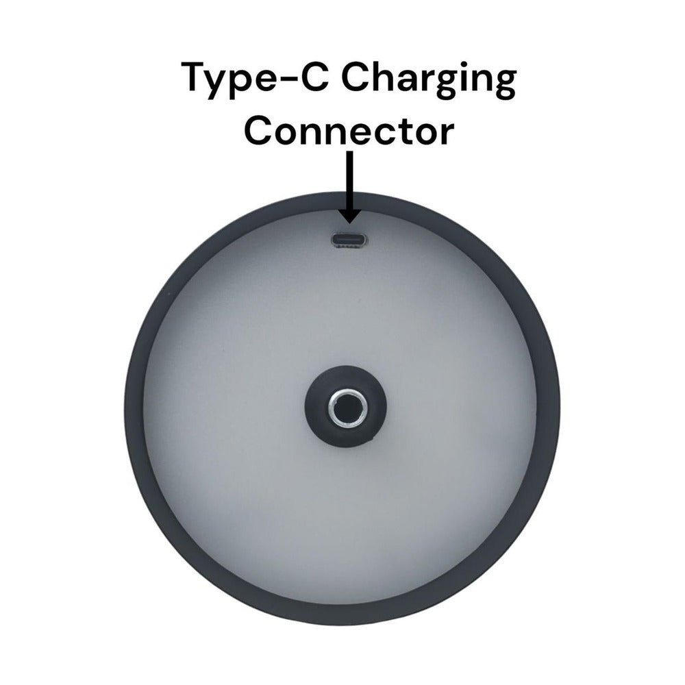 Rechargeable Tall Table Lamp – top view showing the Type-C charging connector