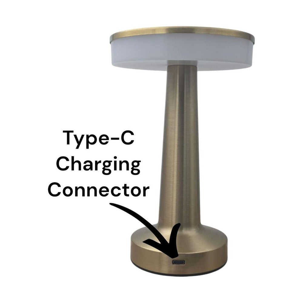 Rechargeable UFO Table Lamp – close-up of the Type-C charging connector on the base